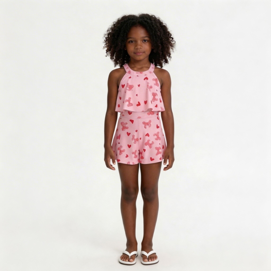 RTX Kids Sweet Bear Ruffle Two-Piece Set - Pink