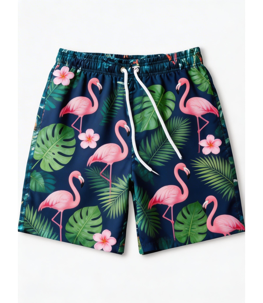 RTX Crane Bird Print Swim Shorts